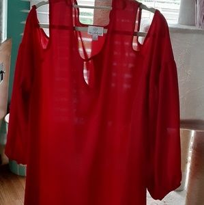 Women's top in lipstick red